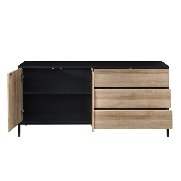 Liberta - Maison BLACKBIRD Boufes Riviera Oak/Mavros me 2 Portes kai 3 Surtaria 150x40x75.5cm 05-0669