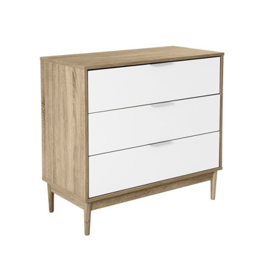 Liberta - Maison SCANDI Κομότα Sonoma/Λευκή με 3 Συρτάρια 80x39.5x77cm 09-0503