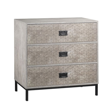Liberta - Maison RUBIK Κομότα Cement Ανοιχτό με Pattern με 3 Συρτάρια 80x40x80cm 09-0953