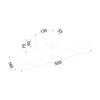 ACA Epitoixio Fotistiko ''MIRAR'' Metalliko Mavro me LED Thermo Lefko 50x16.5x7.5cm PN13LEDW50BK