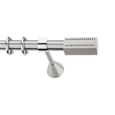 Κουρτινόξυλο φ25 Inox b.Tetragono Tresses νικελ ματ