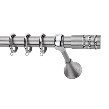 Κουρτινόξυλο φ25 inox m.Porto strass