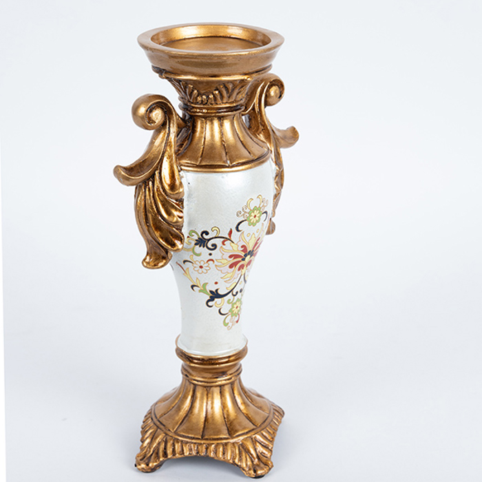 ESTHETI home Kiropigo Porselanis me Resin Lefko me Louloudia 15x9.5x29cm 752-21016