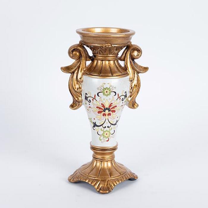 ESTHETI home Kiropigo Porselanis me Resin Lefko me Louloudia 15x9.5x24.5cm 752-21017