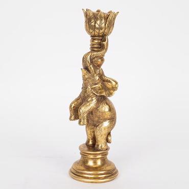 ESTHETI home Κηροπήγιο ''Ελέφαντας'' Resin Αντικέ Χρυσό 8x8.5x27cm 752-26044
