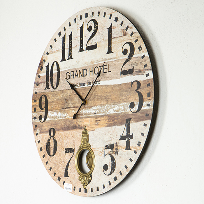 ESTHETI home Roloi Toixou me Ekkremes Metalliko/MDF Kafe/Mavro/Fusiko F58.2x4.3cm 753-10058