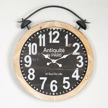 ESTHETI home Ρολόι Τοίχου MDF/Σιδερένιο Μαύρο/Λευκό/Φυσικό Φ50x6cm 753-13037