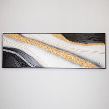 ESTHETI home Πίνακας σε Καμβά Μαύρος/Λευκός/Χρυσός 152x4.5x52cm 755-12042