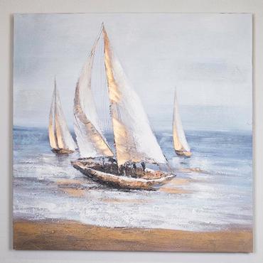 ESTHETI home Πίνακας σε Καμβά ''Καράβια'' 100x3x100cm 755-12059