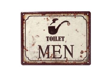 ΤΑΜΠΕΛΑ ΜΕΤΑΛΛΙΚΗ 'TOILET MEN' 20x25CM LOG202 ESPIEL