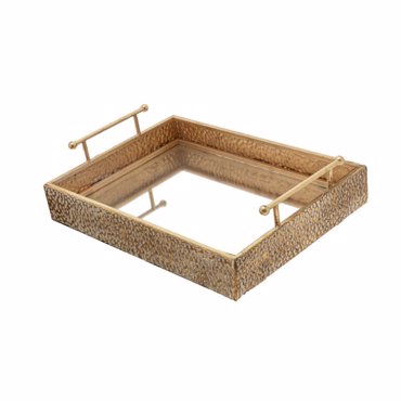 Zen Collection Δίσκος Μεταλλικός Ορθογώνιος Σφυρήλατος Μπρονζέ (Μέγεθος: Medium) 40.5x30.2x10cm