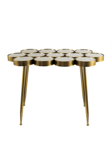 Zen Collection Κονσόλα Μεταλλική με Κύκλους και Καθρέπτη 100Χ50Χ70ΕΚ 48598