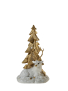 Zen Collection Xristougnniatiko Resin Dentro me Tarando Xruso/Lefko me Glitter 12.5x12x20cm 51973