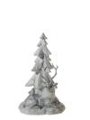 Zen Collection Xristougnniatiko Resin Dentro me Tarando Asimi/Lefko me Glitter 12.5x12x20cm 51974