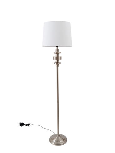 Zen Collection Φωτιστικό Δαπέδου Μεταλλικό Νίκελ με Λευκό Καπέλο 26x159cm 52937